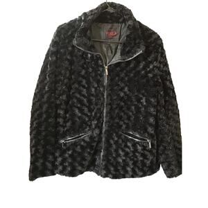 New York Yoki Plush Zip Up Womens  Jacket Size L